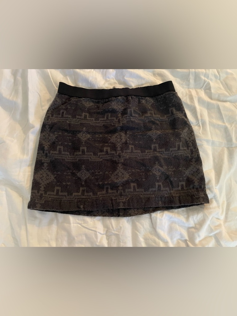 American Eagle Outfitters Black Patterned Mini Skirt